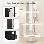 Multifunctional Full Length Mirror with Hook Storage Rack