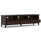 Warm Shaker 72 Inch Wide Solid Wood Low TV Stand in Tobacco