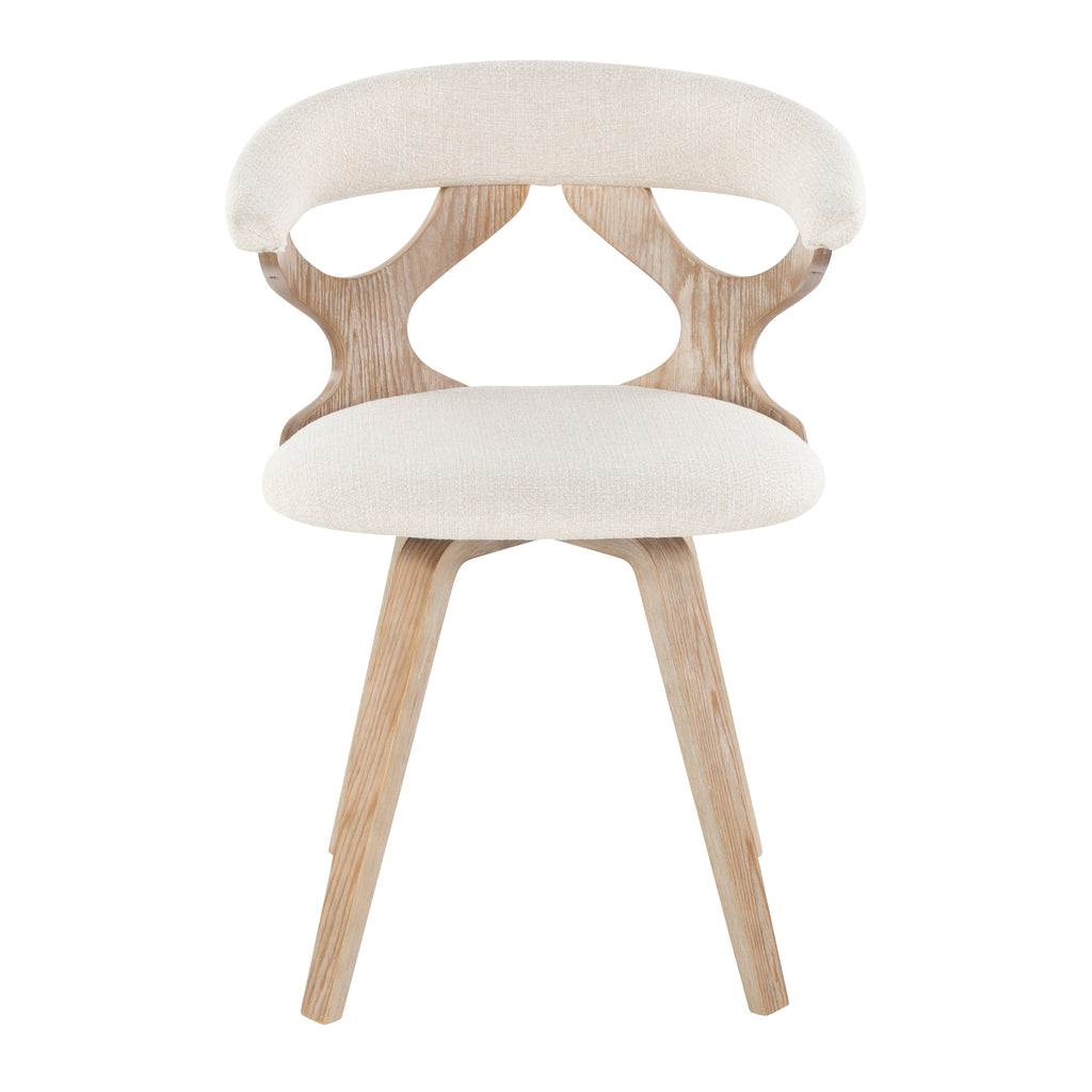 Mid-Century Modern Dining Accent Chair in Cream