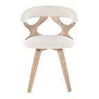 Mid-Century Modern Dining Accent Chair in Cream