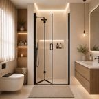 Semi-Frameless Folding Pivot Hinged Shower Door