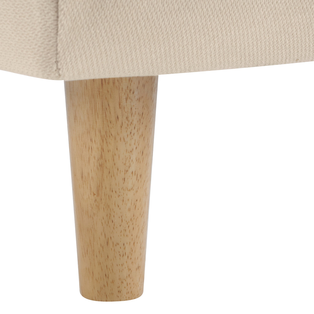 Beige Chunky Headboard Bed Frame