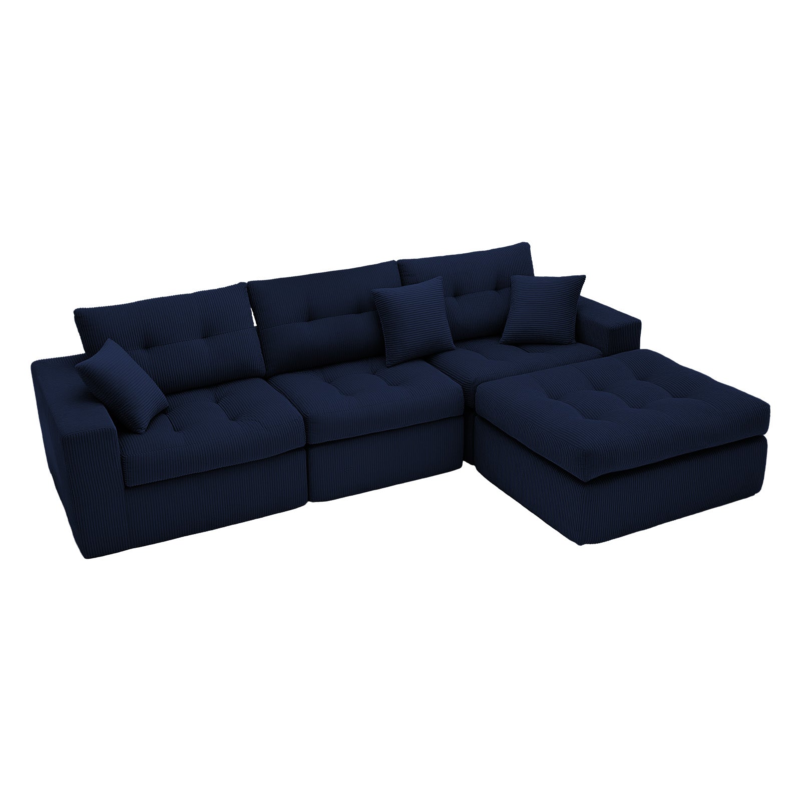 Corduroy Corner Chaise Compression Sofa Bed