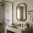 Gold Irregular Beaded Metal Framed Wall Mirror