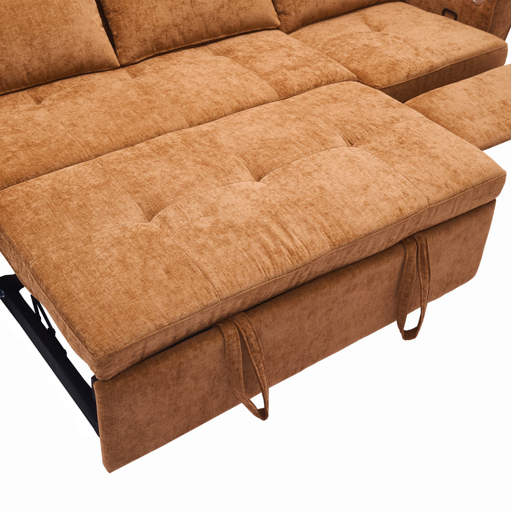 2-in-1 Sofa 82" Three-Seater Sofa with a Sofa Bed and Reversible Recliner