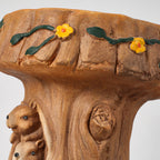 Squirrel Tree Stump Stool Garden Statue