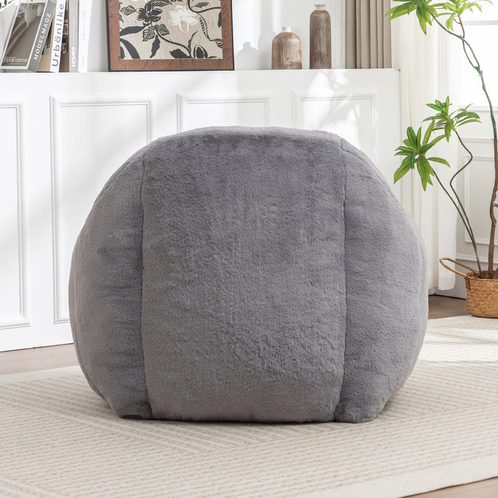 Comfy Faux Fur Bean Bag Chair with Back Support