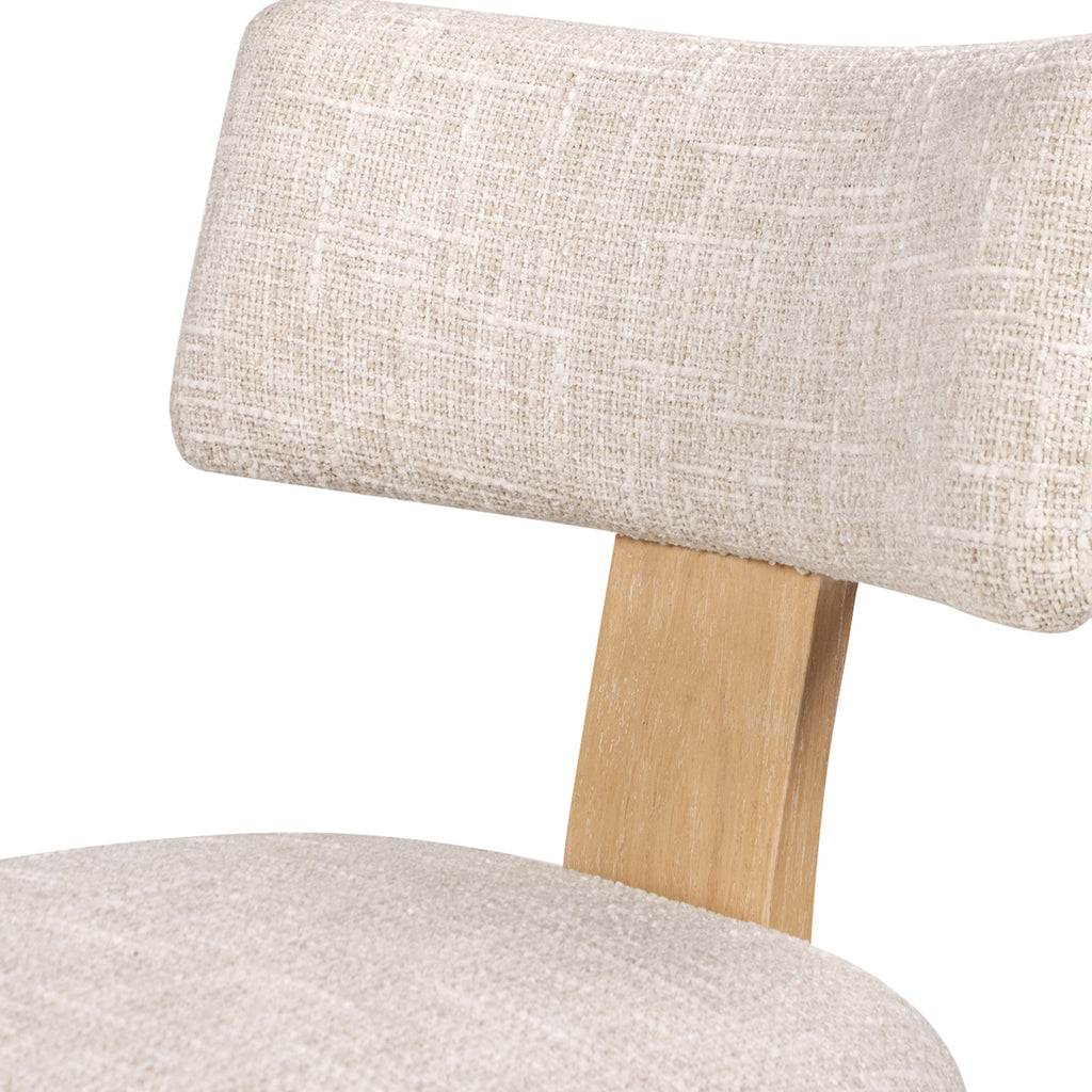 Louise Split Back Upholstered Dining Side Chair, Set of 2, Travertine