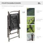Outsunny 6 Piece Patio Dining Set for 4 with Umbrella