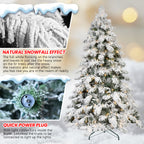 6ft Flocked Scarecrow-Shaped Christmas Tree with 270 Warm Lights