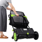 Hand Push Lawn Sweeper - 21 Inch Leaf & Grass Collector