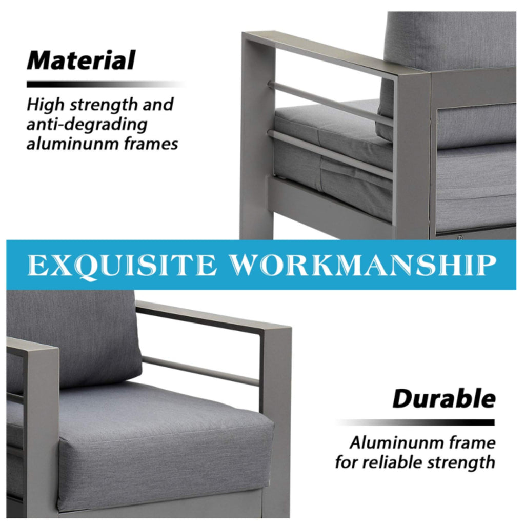 50" All-Weather Aluminum Patio Loveseat