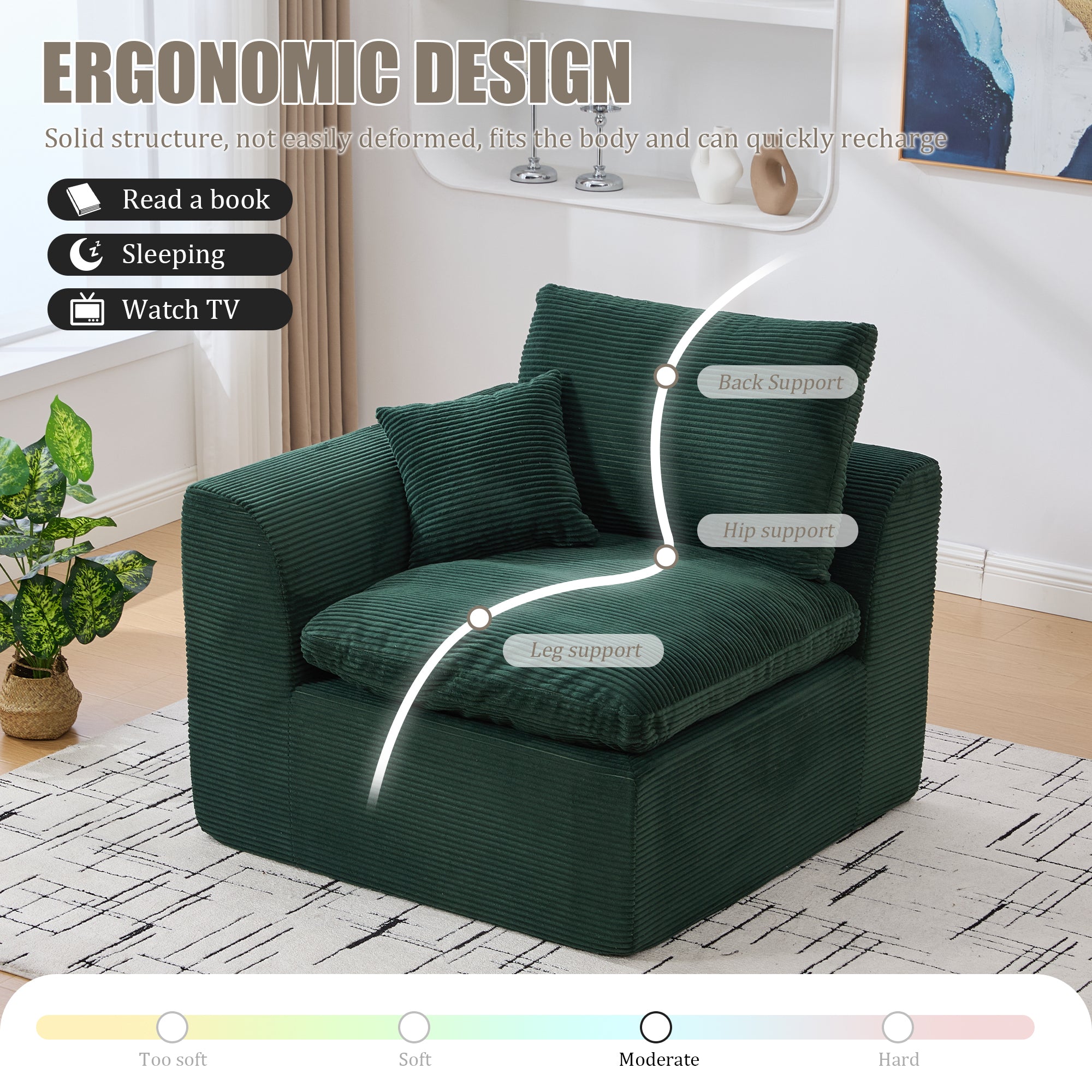 United We Win Modular Sectional Sofa - Comfy Cloud 2 Seater