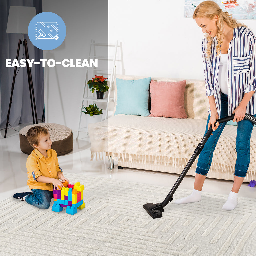 Step Collection High-Low Striped Area Rug