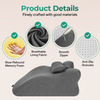 Ergonomic Spinal Posture Support Bed Pillow - Grey