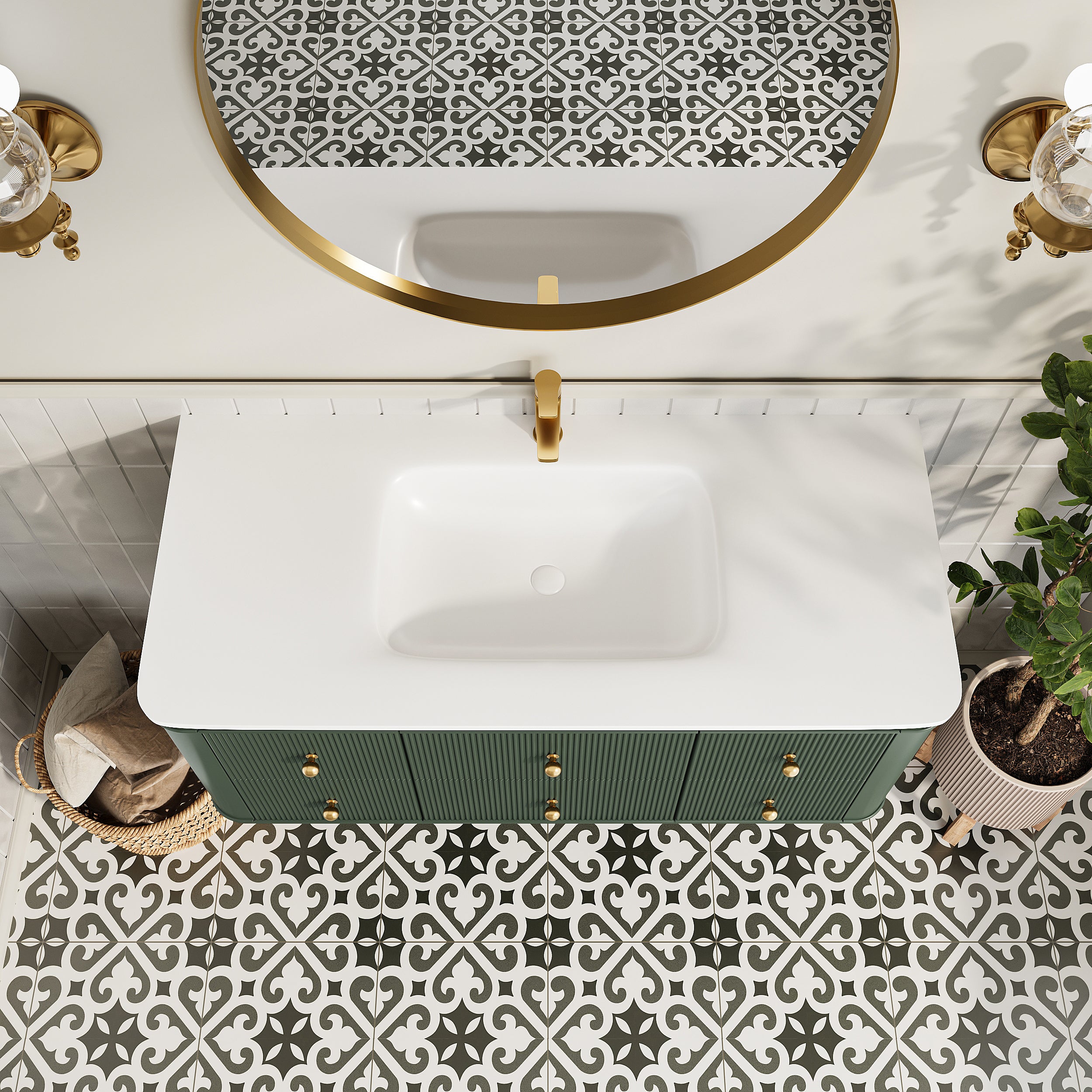 48" Wall Mounted & Floating Single Bathroom Vanity