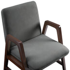 Stella Wood Velvet Armchair in Graphite