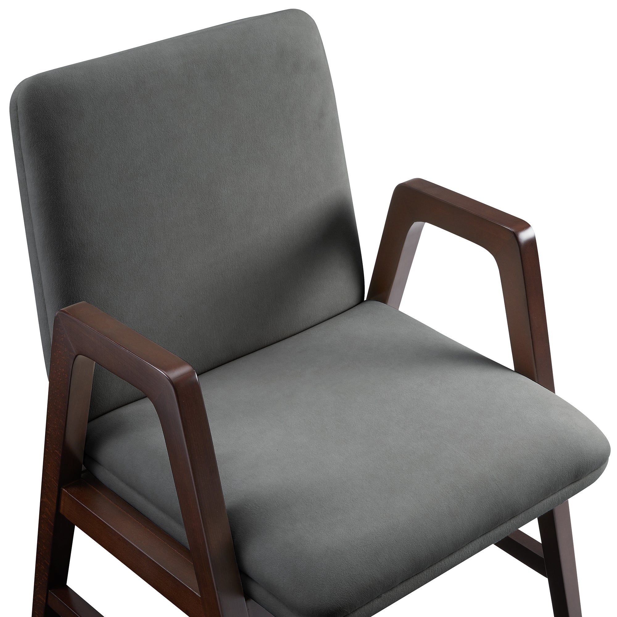 Stella Wood Velvet Armchair in Graphite