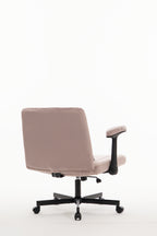 Pink Velvet Criss Cross Armrest Office Chair