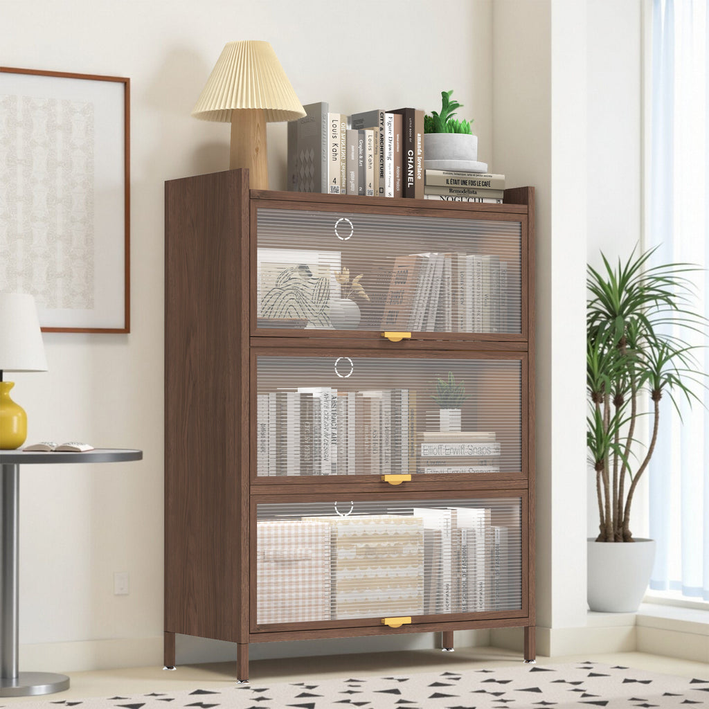44" Tall Metal 3 Flip Doors Cabinet