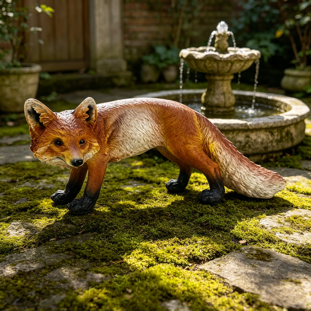 19.69" Long Realistic Fox Statue