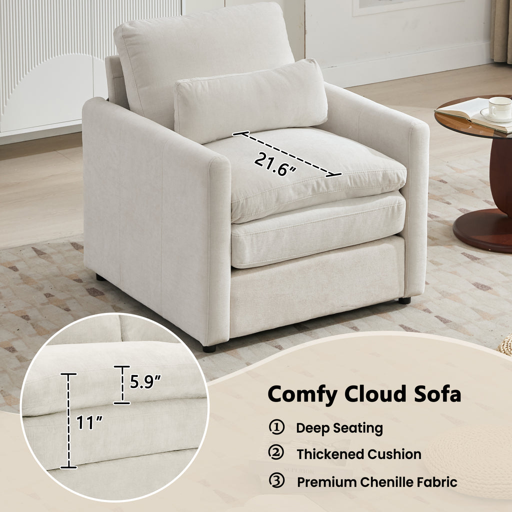 Cozy Upholstered Sofa Set Oversized Comfy Cloud Sofa