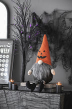 Fabric Sitting Gnome with Beard for Halloween