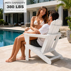 Adirondack Chairs Set of 2 - White HDPE Outdoor Seating