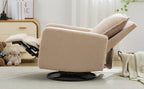 Swivel Rocker Recliner Chair, Glider Rocker Recliner in Teddy Fleece Oatmeal