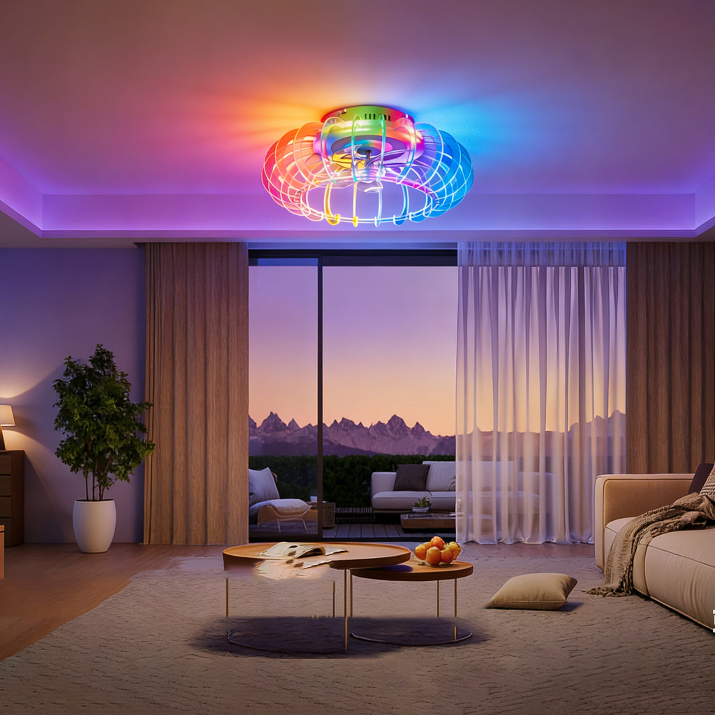 21'' Low Profile Bladeless Ceiling Fan with Lights