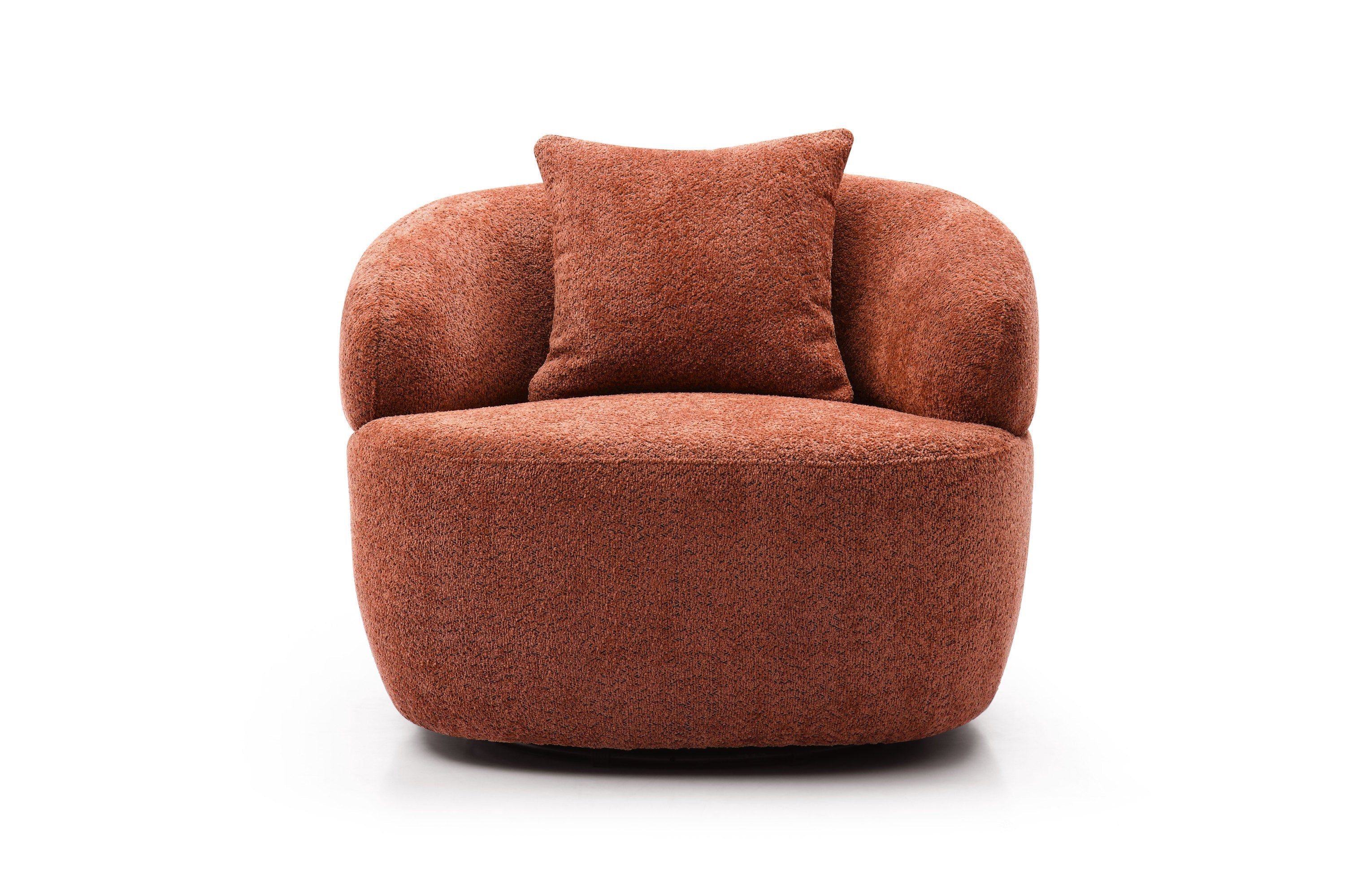360° Swivel Mid Century Modern Curved 1-Seat Sofa - Orange