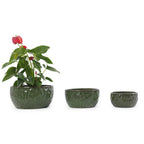 Handmade Glazed Ceramic Planter Set of 3