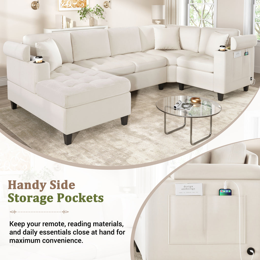 Modern U-Shaped Sectional Sofa