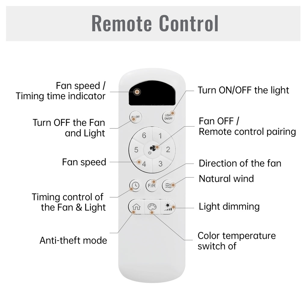 52 Inch Flush Mount Ceiling Fan with Dimmable LED Light
