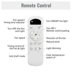 52 Inch Flush Mount Ceiling Fan with Dimmable LED Light