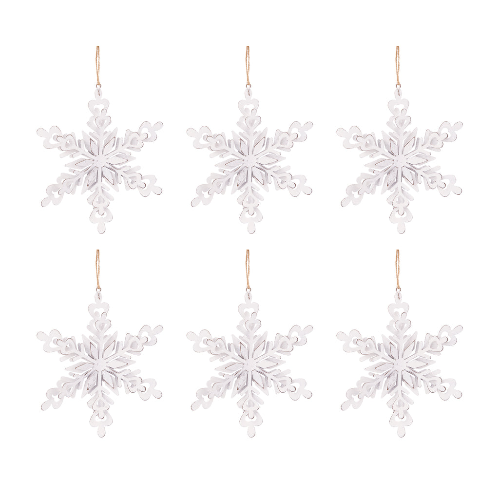 Iron Snowflake Hanger - Set of 6 Holiday Ornaments