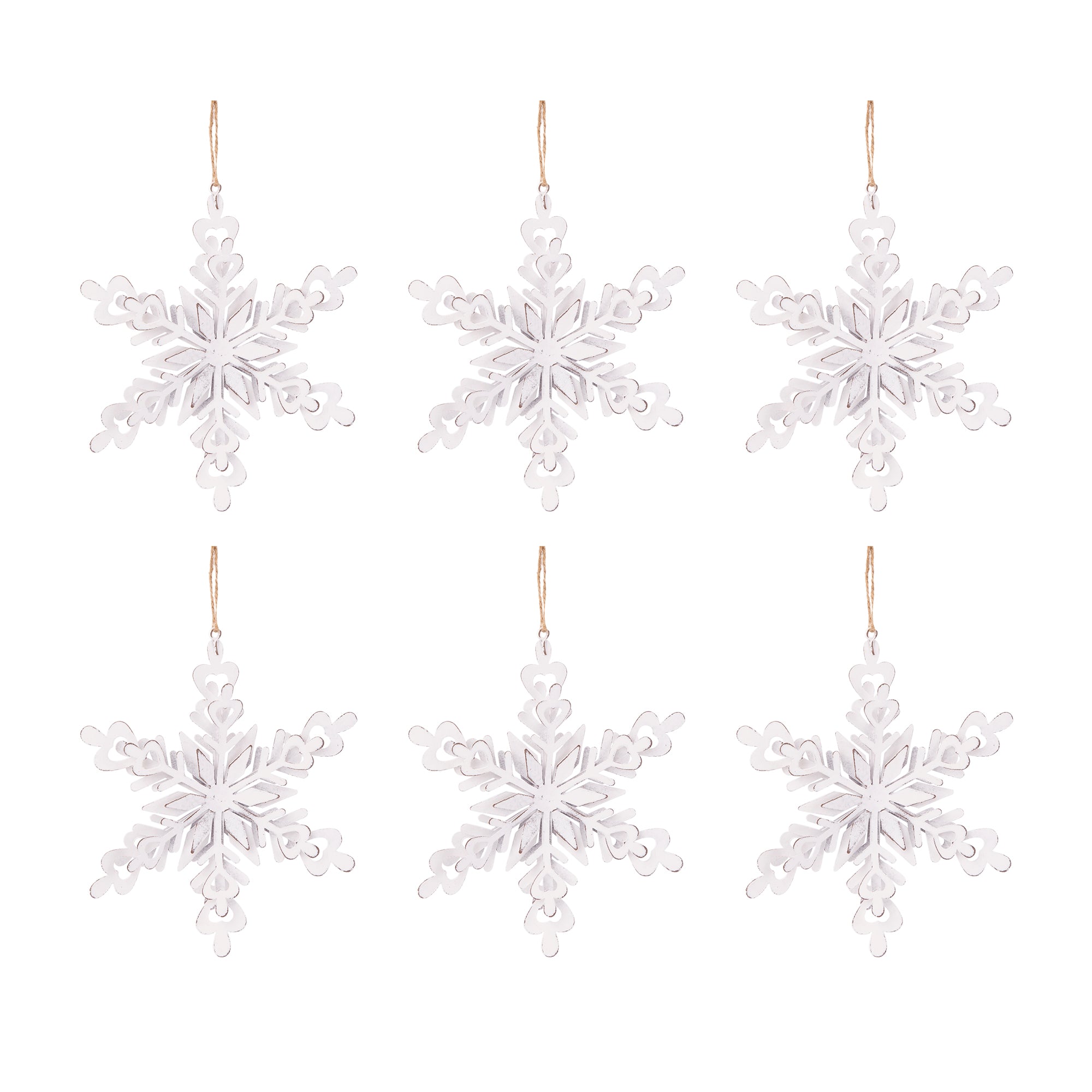 Iron Snowflake Hanger - Set of 6 Holiday Ornaments