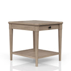 Sand Finished End Table With Storage Drawer