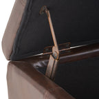 Upholstered PU Leather Storage Ottoman