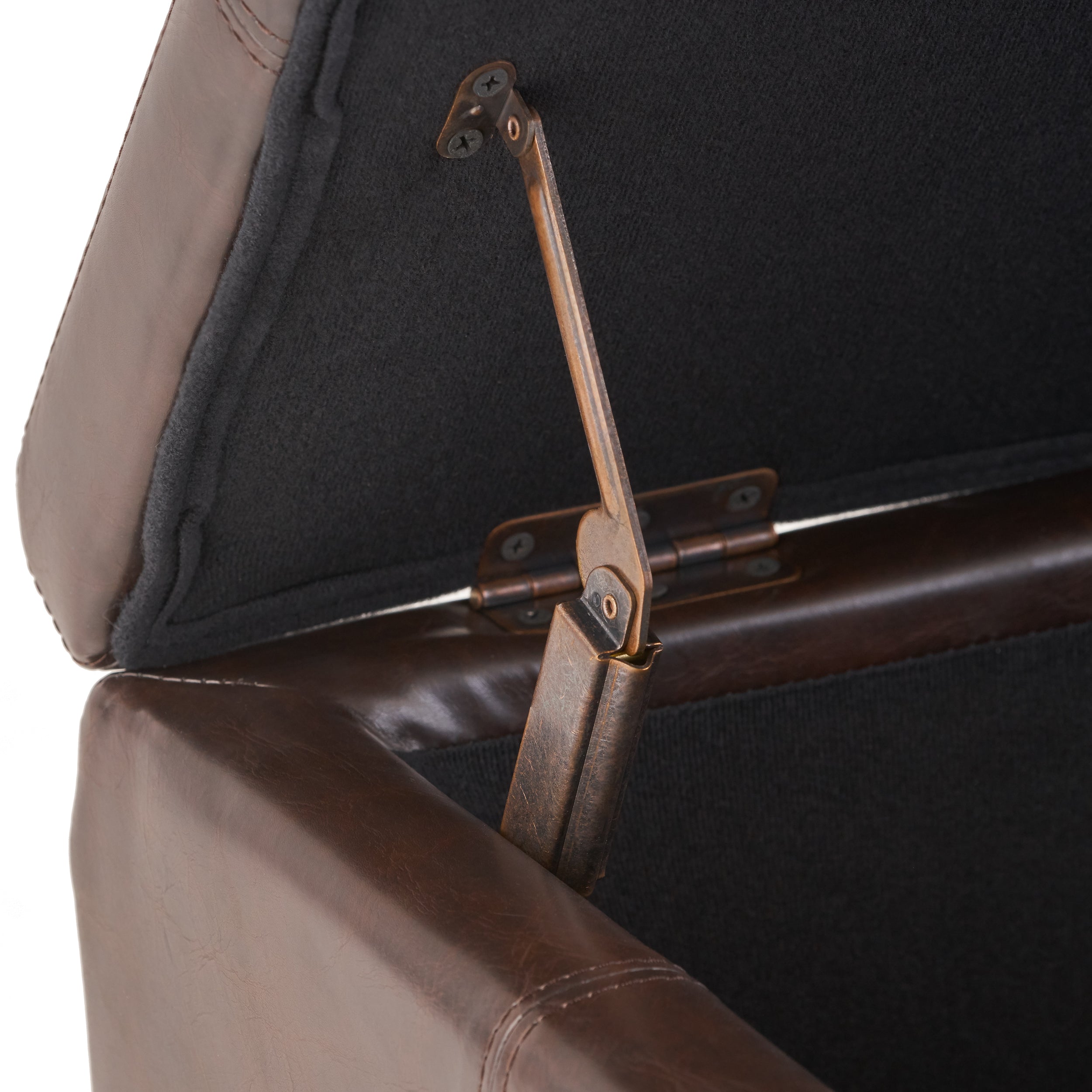 Upholstered PU Leather Storage Ottoman