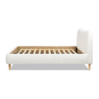 Roman Curved Headboard Upholstered Platform Bed, Queen