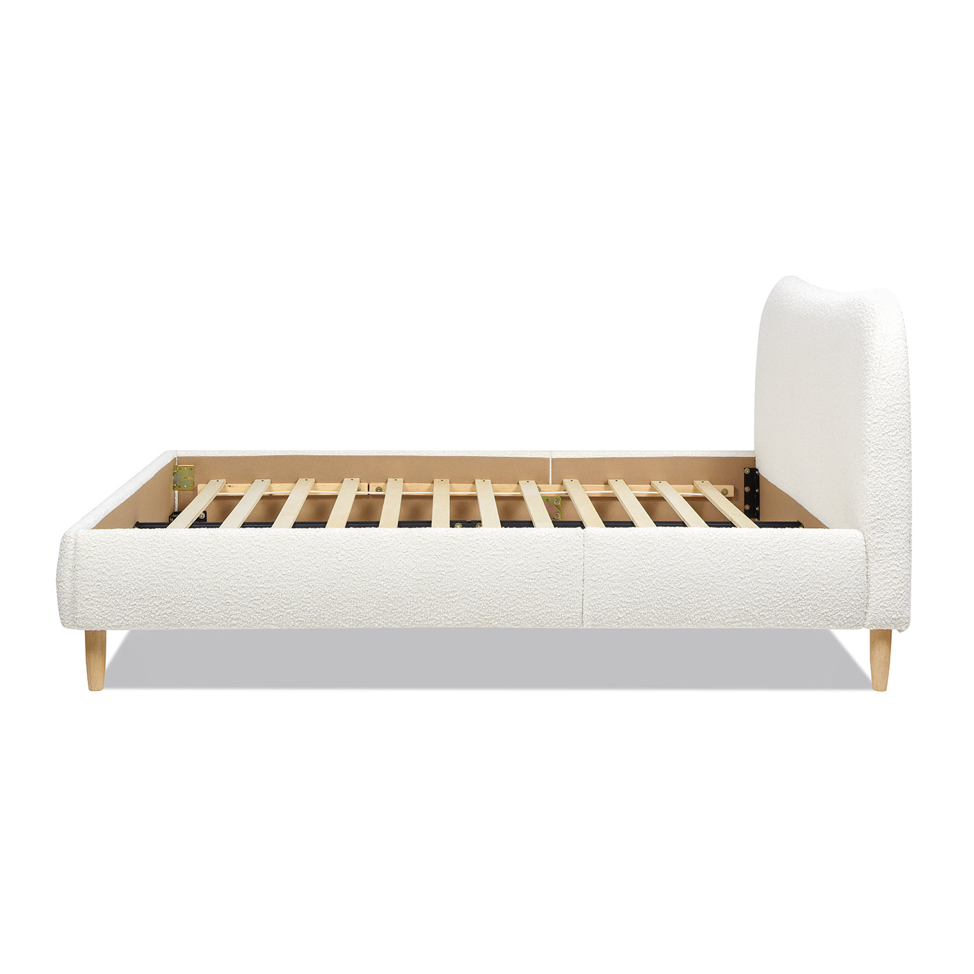 Roman Curved Headboard Upholstered Platform Bed, Queen