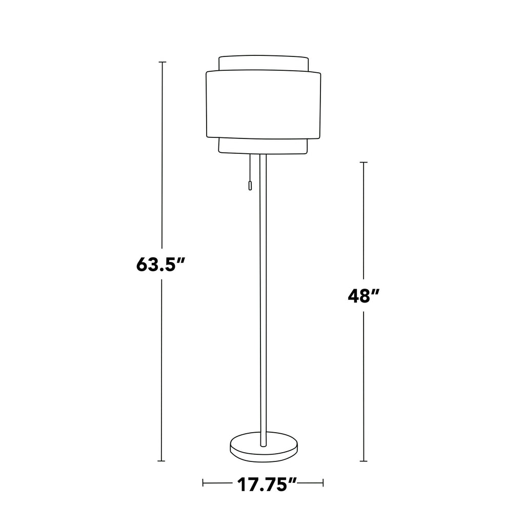 Tier 64" Contemporary Metal Floor Lamp