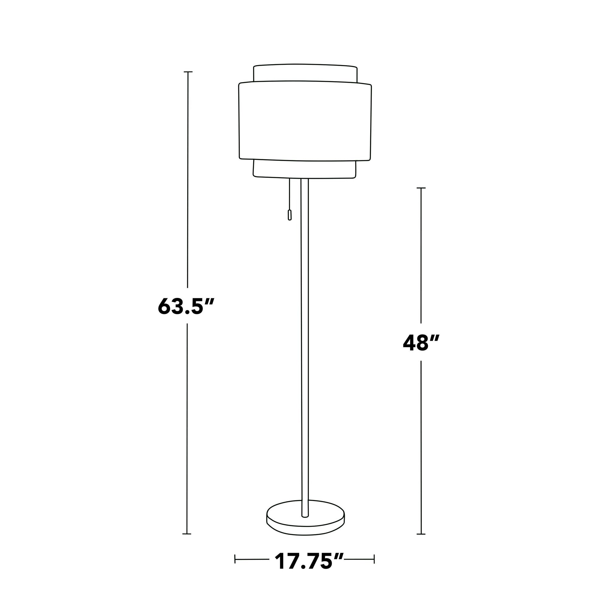Tier 64" Contemporary Metal Floor Lamp