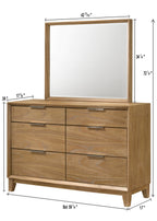 1pc Contemporary 6-Drawer Storage Dresser