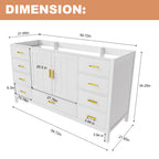60" Bathroom Vanity Base Cabinet