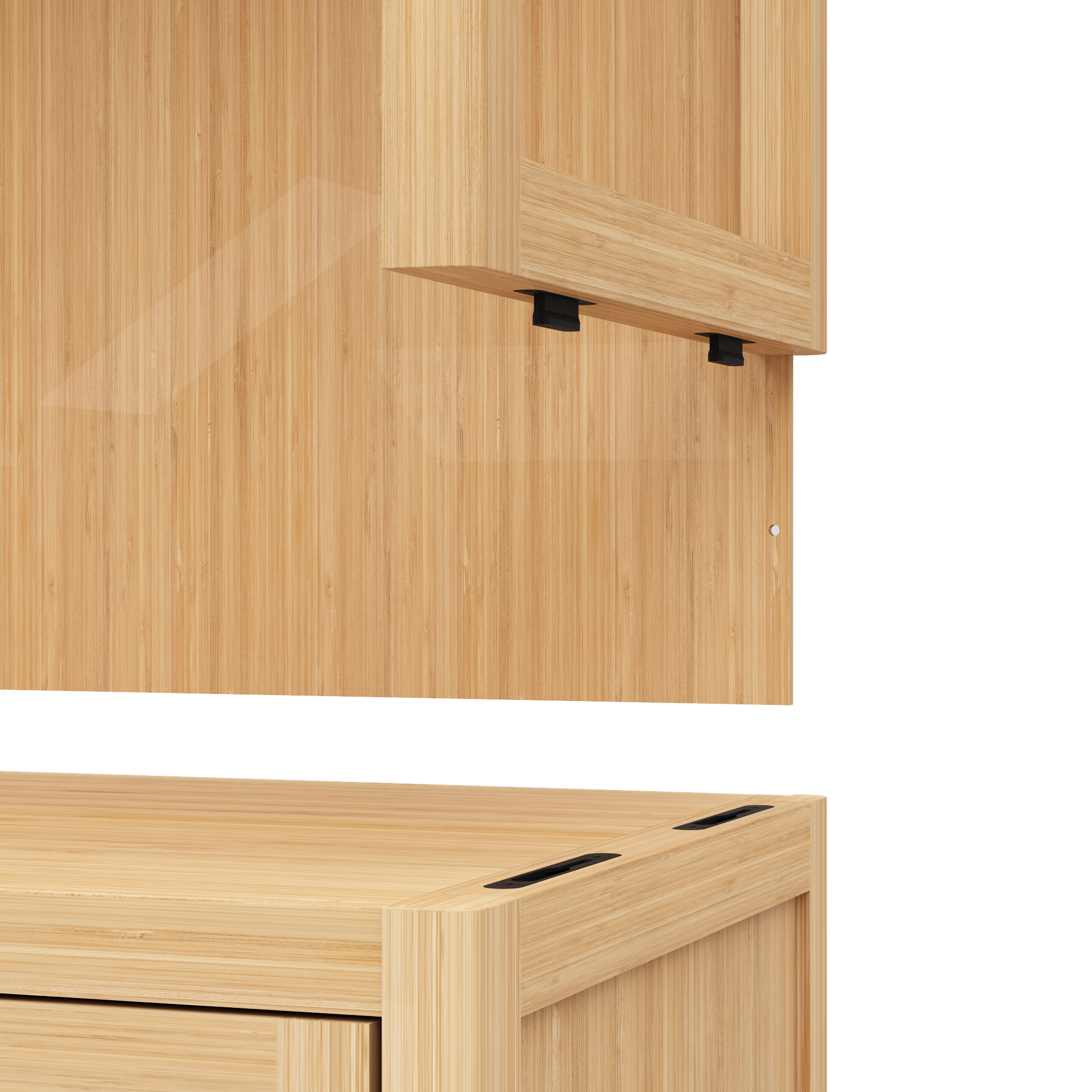 Double-Door Bamboo High-Capacity Storage Cabinet