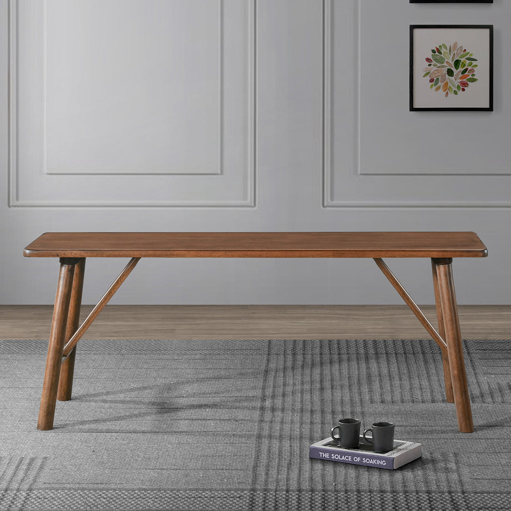 Versatile Solid Wood Molly Bench with Mid-Century Design