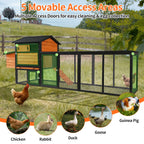 Large Wooden Chicken Coop with Run and Nesting Box