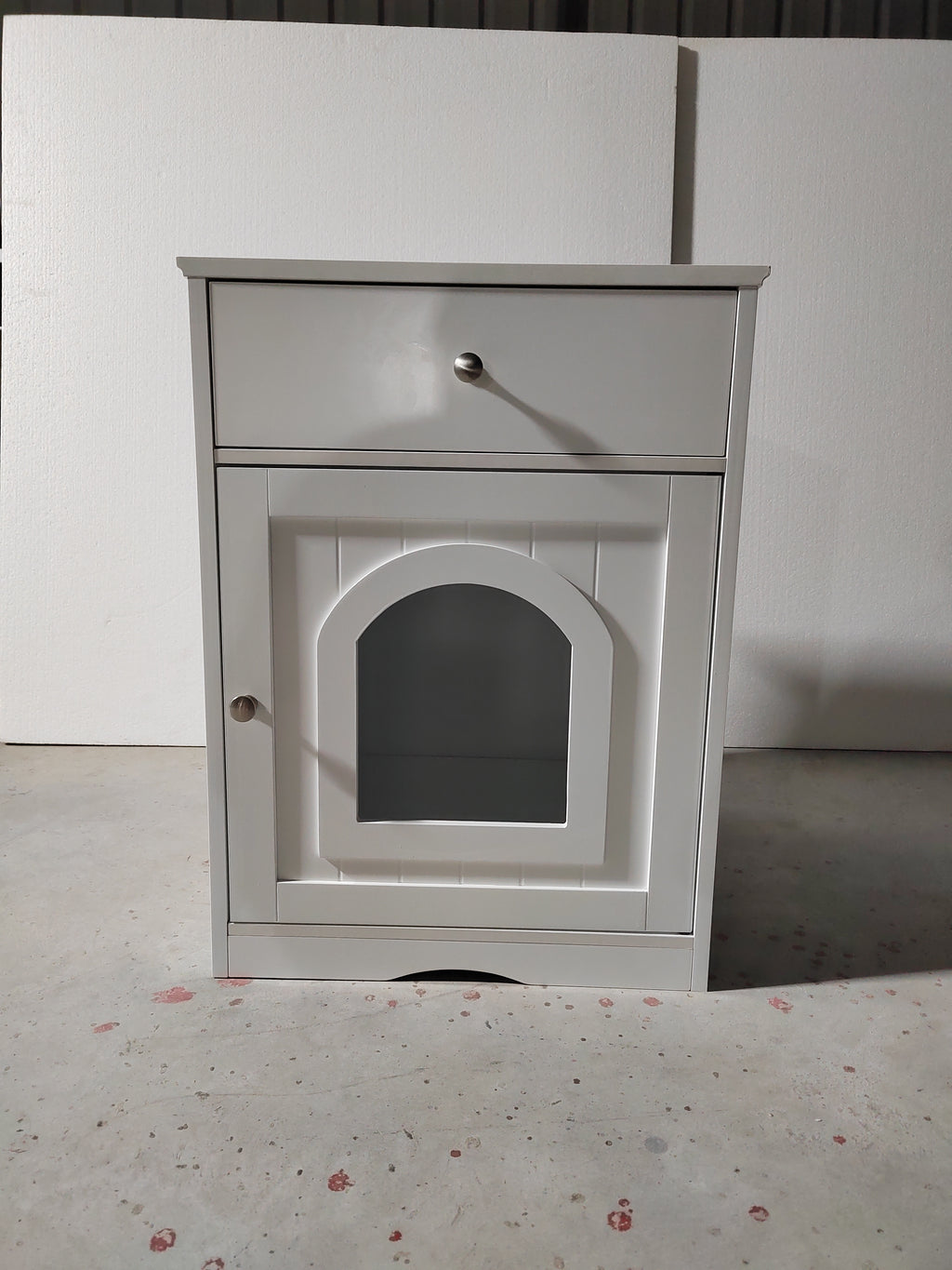 Wooden Pet House Cat Litter Box Enclosure - White
